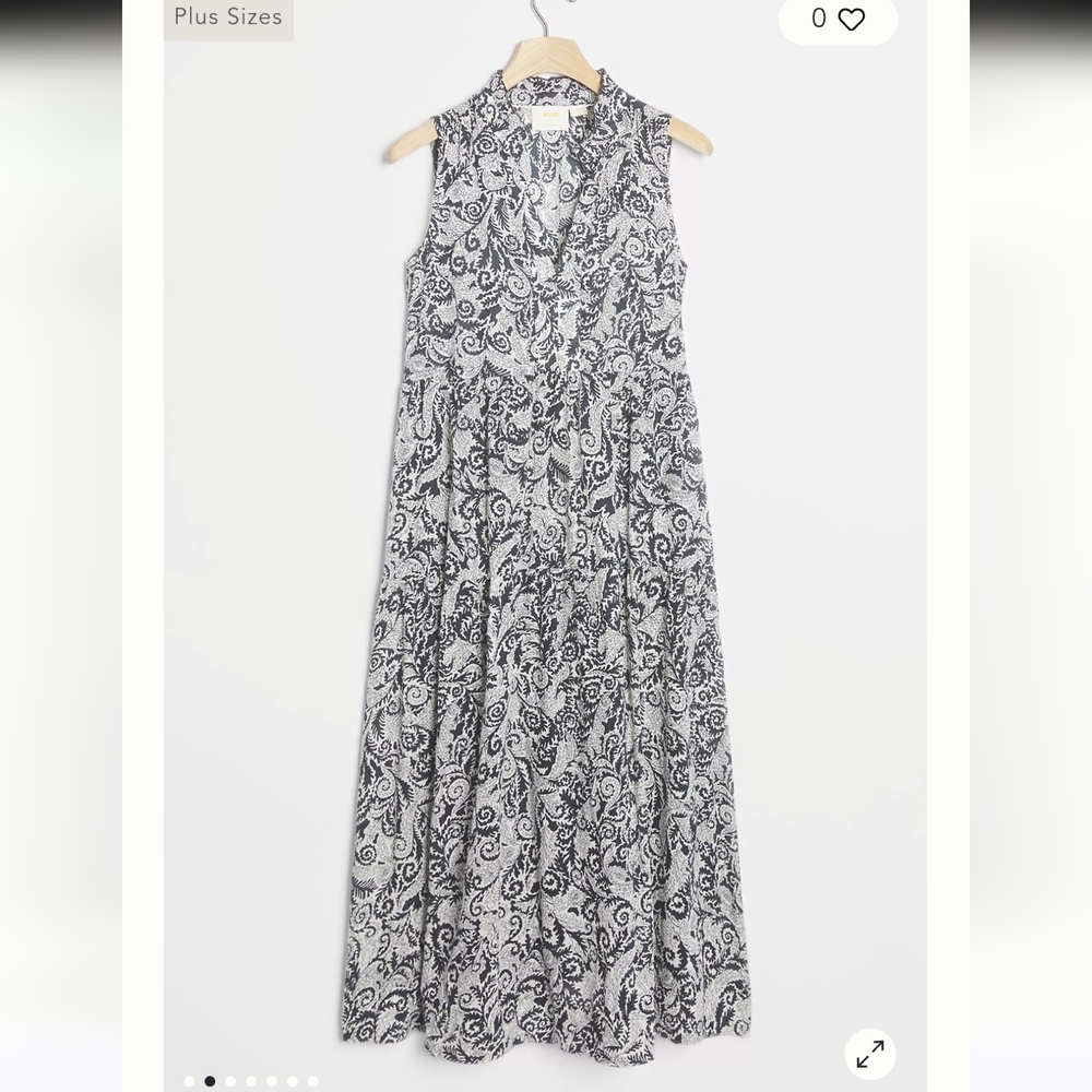 Maeve Mayra By Anthropologie Tiered‎ Floral Paisley Midi Bohemian Dress Maxi - Picture 2 of 13